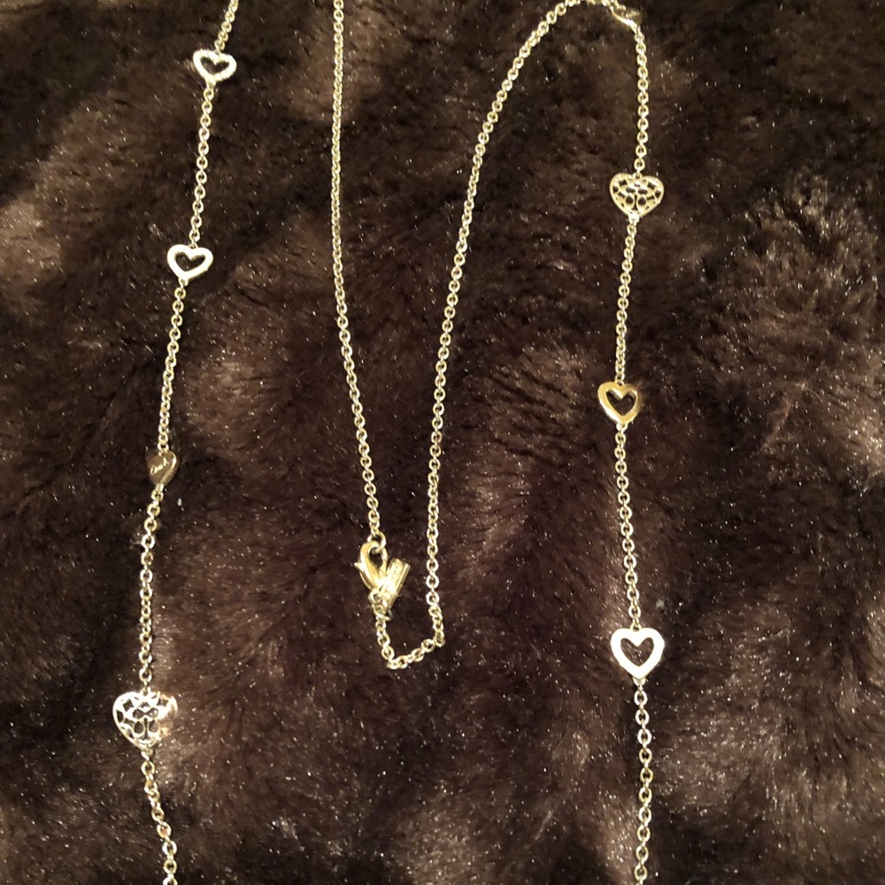 coach heart necklace with swarovski crystals